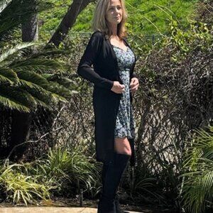 WHBM long black cardigan